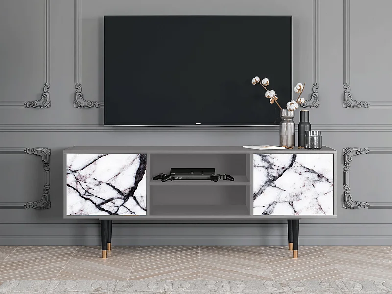 Mobile TV - 170х69х48 cm - T2 - Raven Marble, Grigio