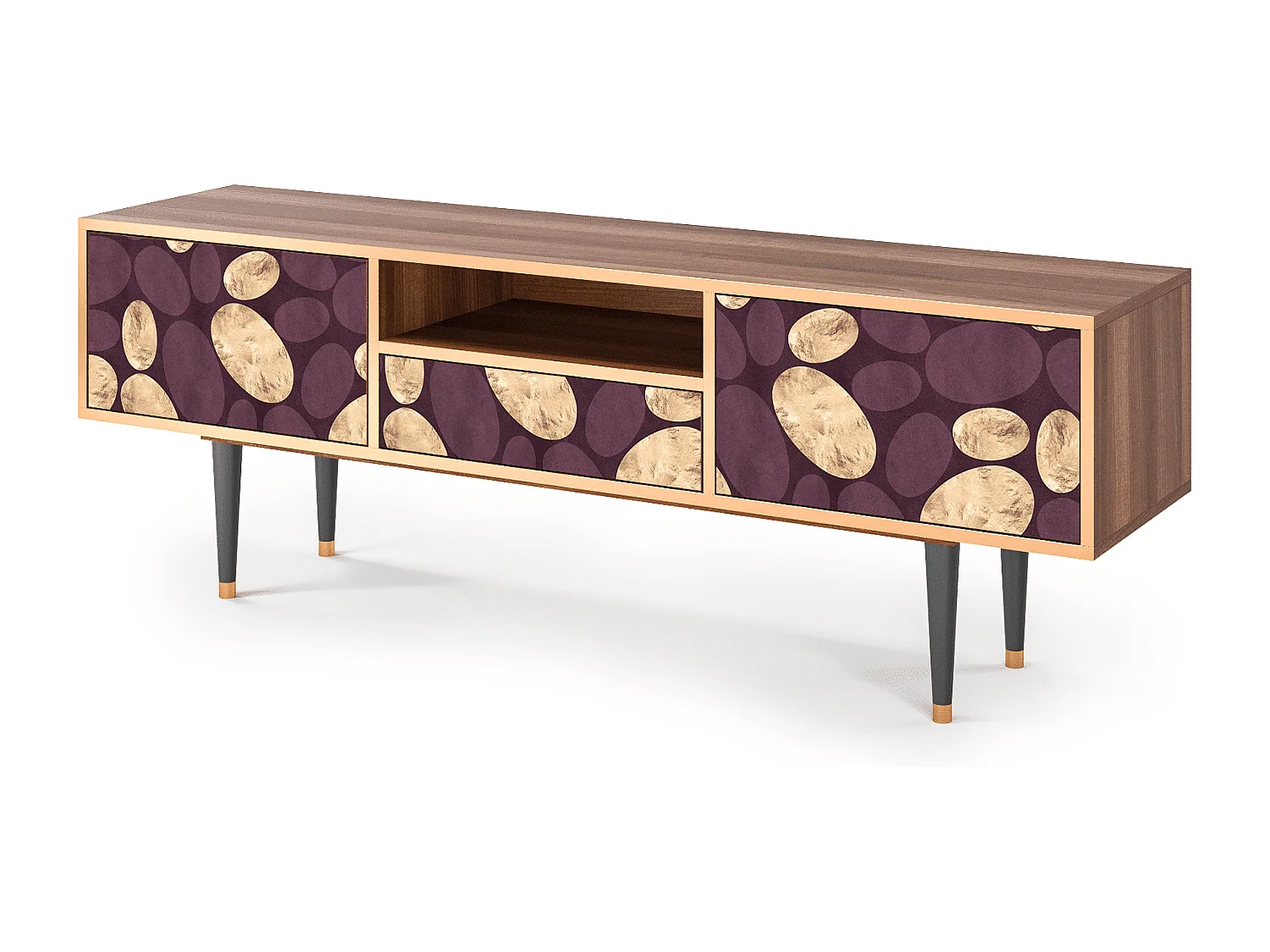 Meuble TV - 170х59х41 cm - T6 - Fine Wine, Noyer