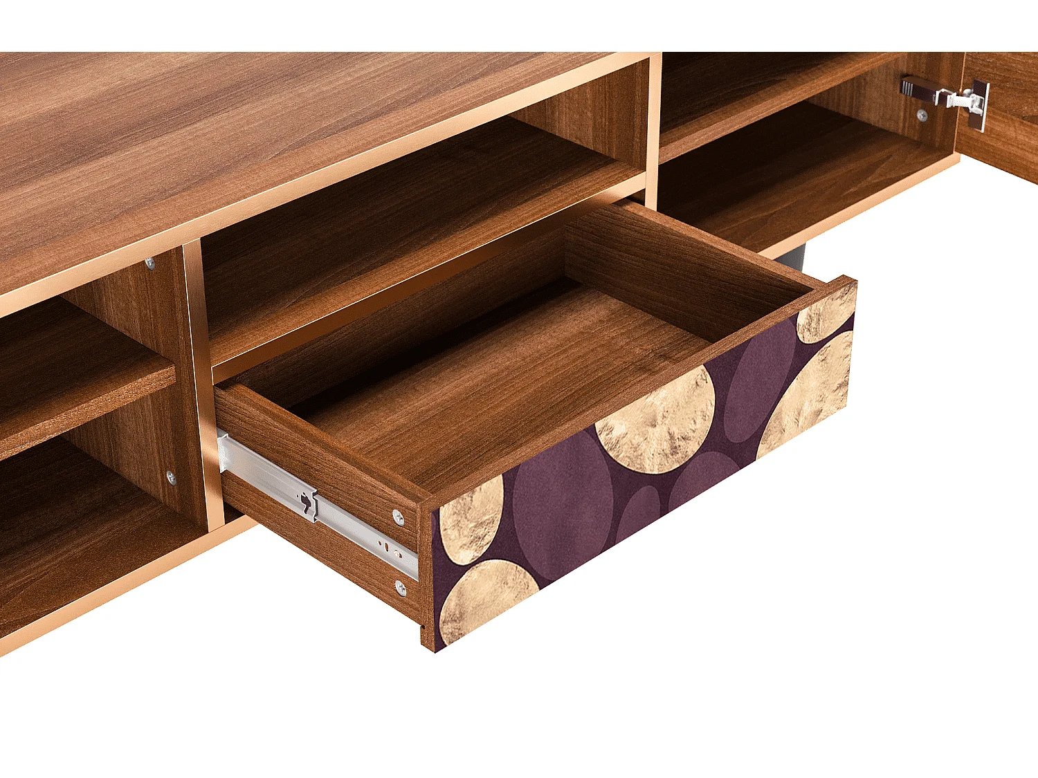 Meuble TV - 170х59х41 cm - T6 - Fine Wine, Noyer