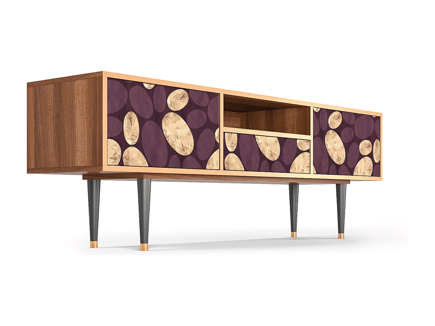 Meuble TV - 170х59х41 cm - T6 - Fine Wine, Noyer