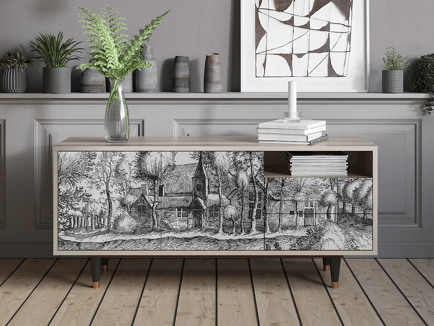 Mueble de TV - 125х56х41 cm - T7 - A Pond, Areia