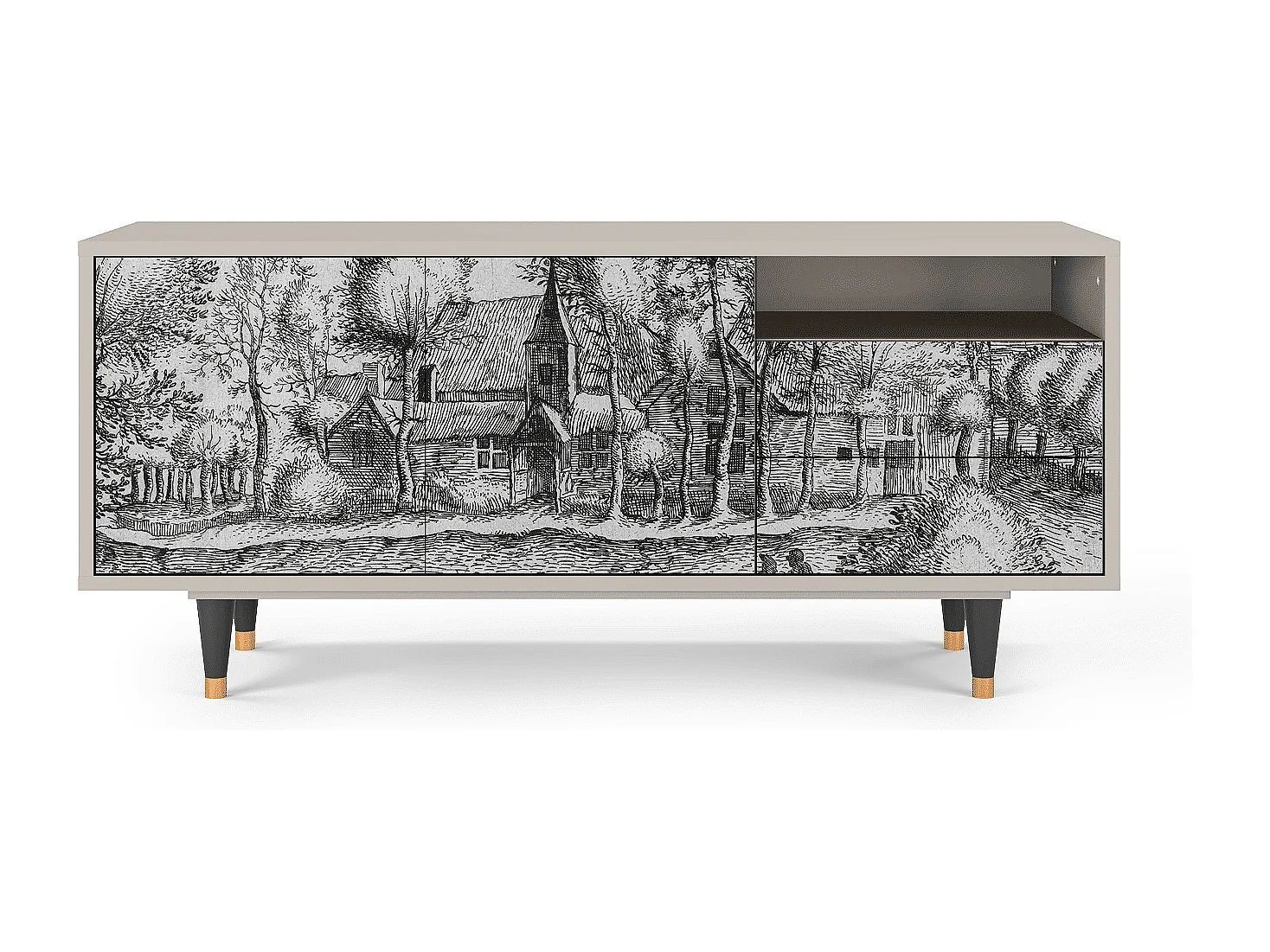 Mueble de TV - 125х56х41 cm - T7 - A Pond, Areia