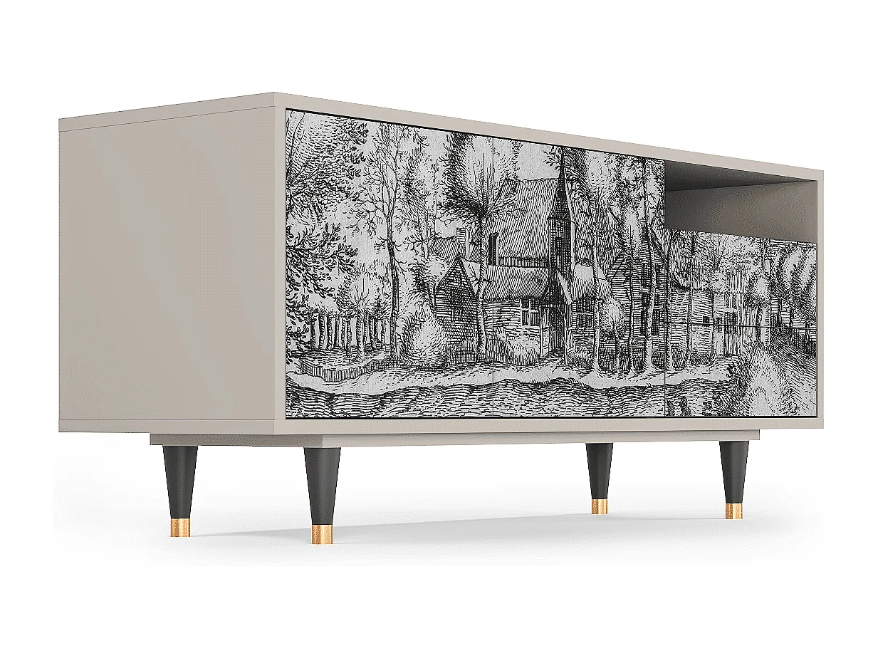 Mueble de TV - 125х56х41 cm - T7 - A Pond, Areia