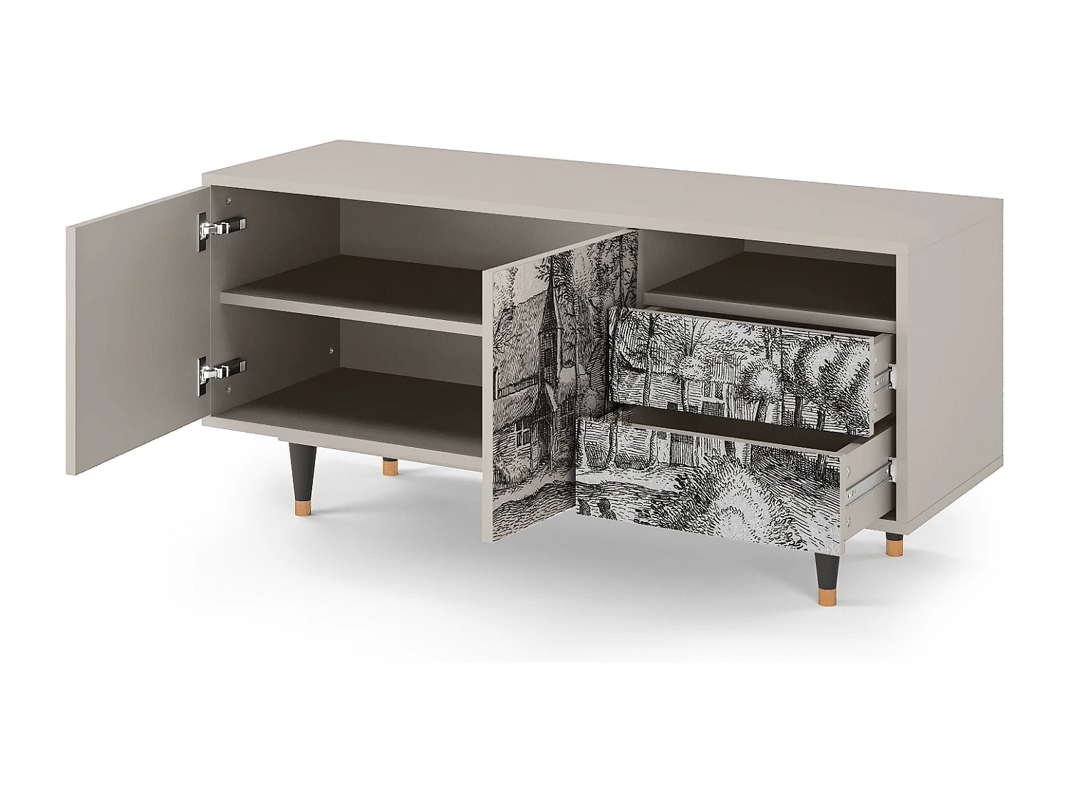 Mueble de TV - 125х56х41 cm - T7 - A Pond, Areia