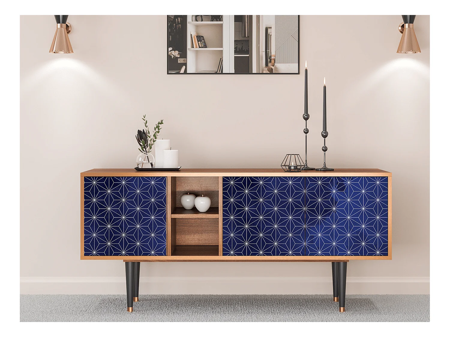 Meuble TV - 150х69х41 cm - T5 - Milky Way, Noyer