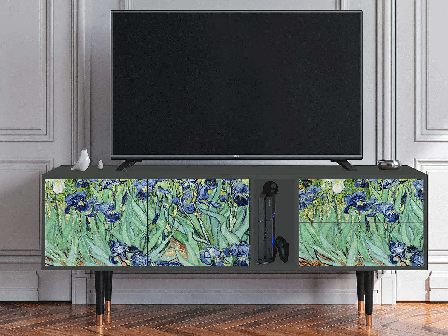 Meuble TV - 170х69х48 cm - T1 - Irises , Anthracite