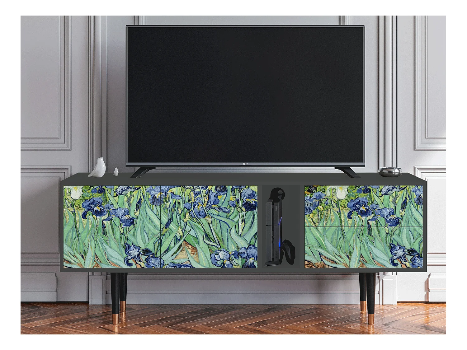 Meuble TV - 170х69х48 cm - T1 - Irises , Anthracite