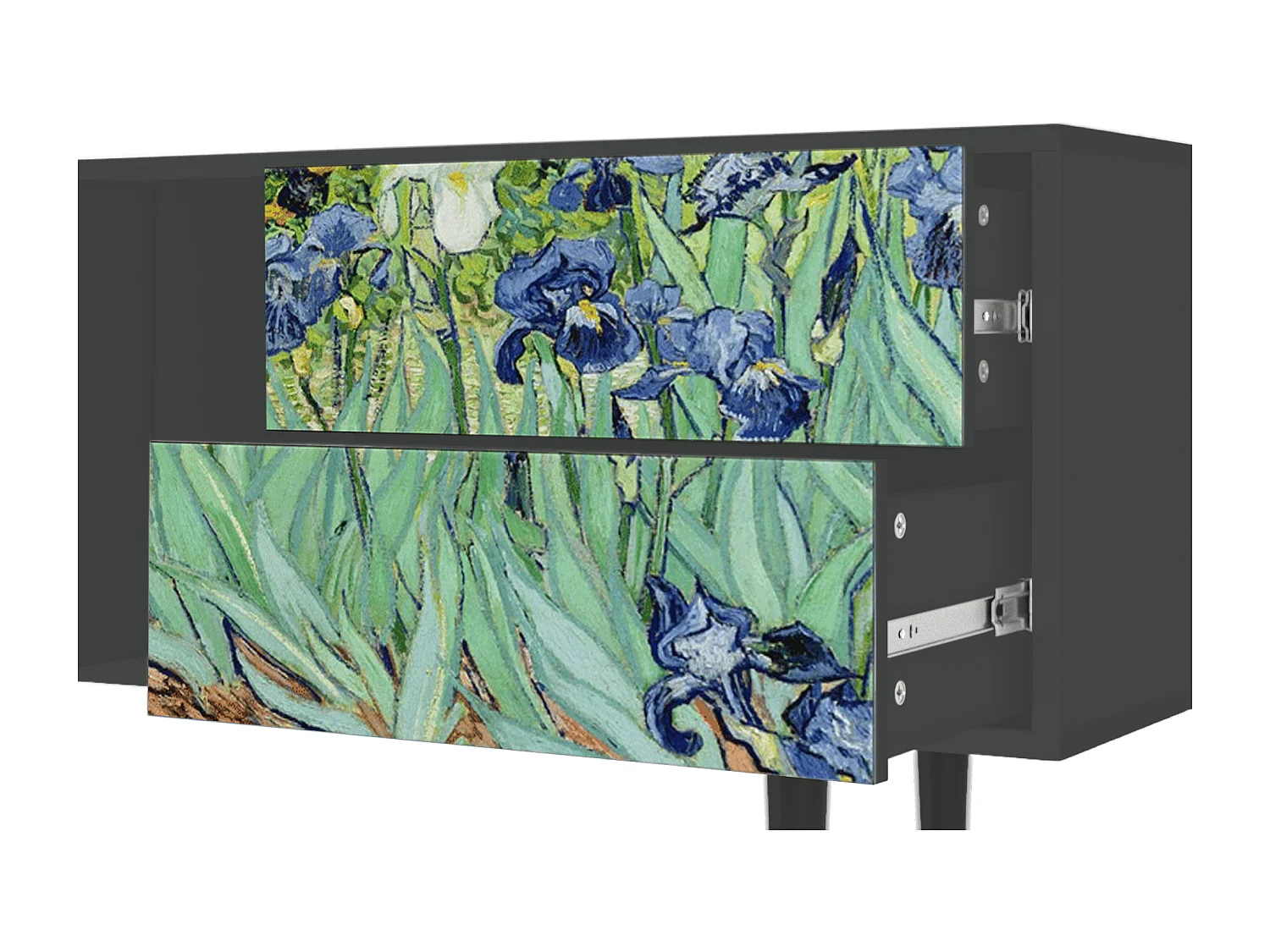 Szafka RTV - 170х69х48 cm - T1 - Irises , Antracyt