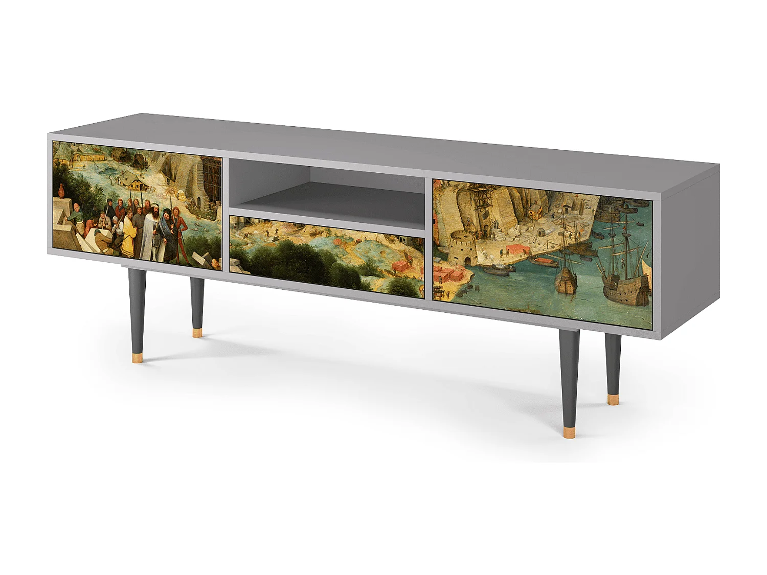 Szafka RTV - 170х59х41 cm - T6 - Elder The Tower, Szary