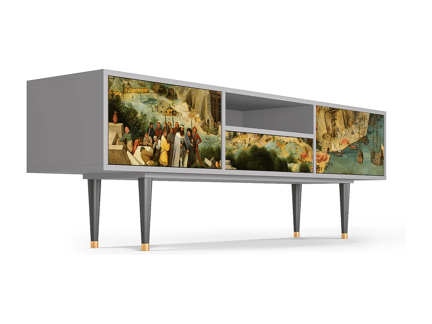 Szafka RTV - 170х59х41 cm - T6 - Elder The Tower, Szary