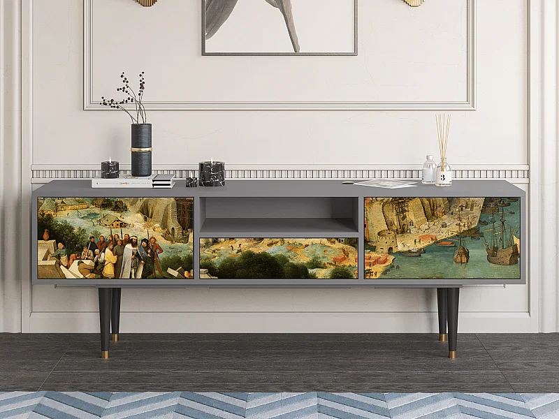 TV-meubel - 170х59х41 cm - T6 - Elder The Tower, Grijs