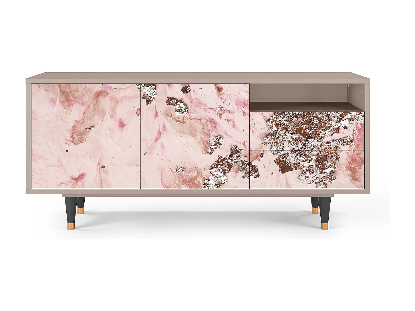 Mueble de TV - 125х56х41 cm - T7 - Cotton Candy, Latte