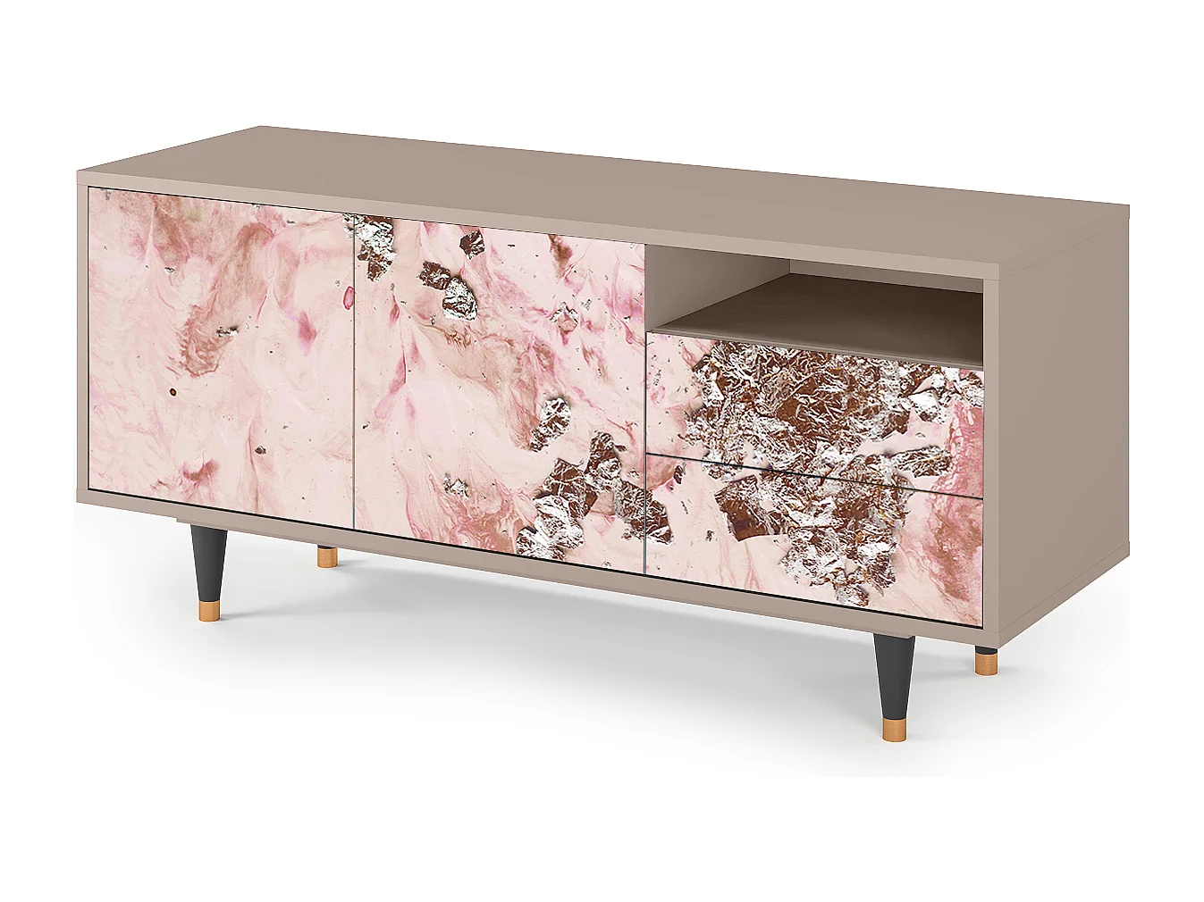 Mueble de TV - 125х56х41 cm - T7 - Cotton Candy, Latte