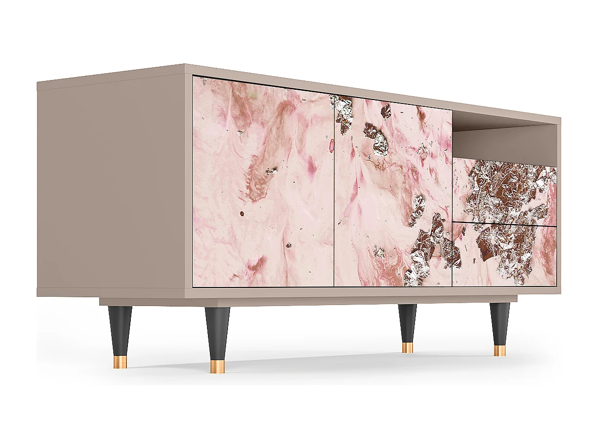 Mueble de TV - 125х56х41 cm - T7 - Cotton Candy, Latte