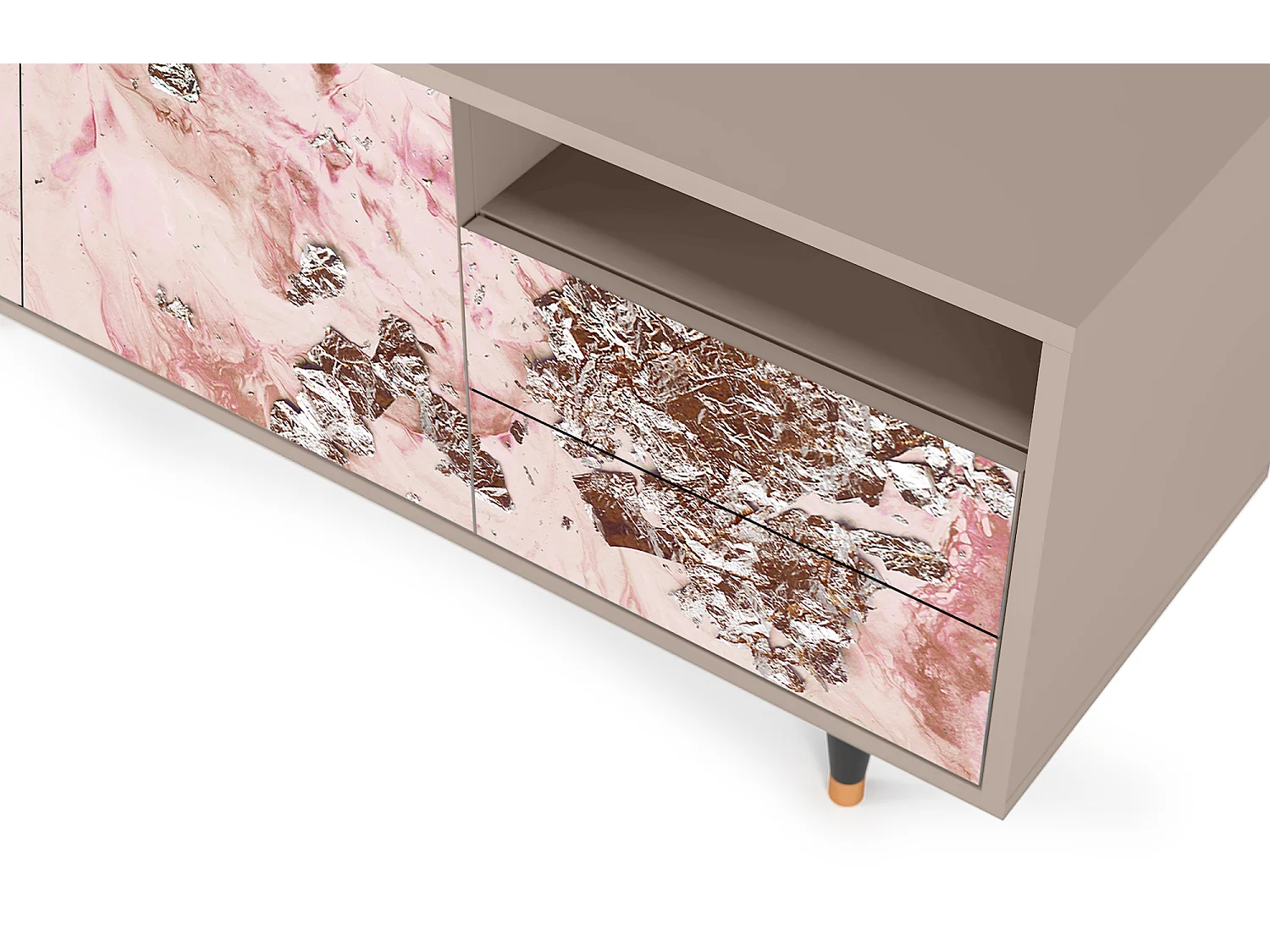 Mueble de TV - 125х56х41 cm - T7 - Cotton Candy, Latte