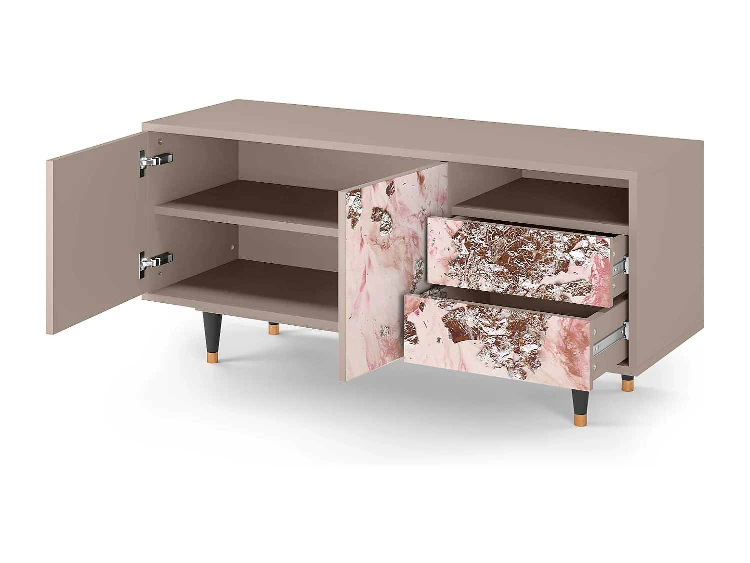 Mueble de TV - 125х56х41 cm - T7 - Cotton Candy, Latte