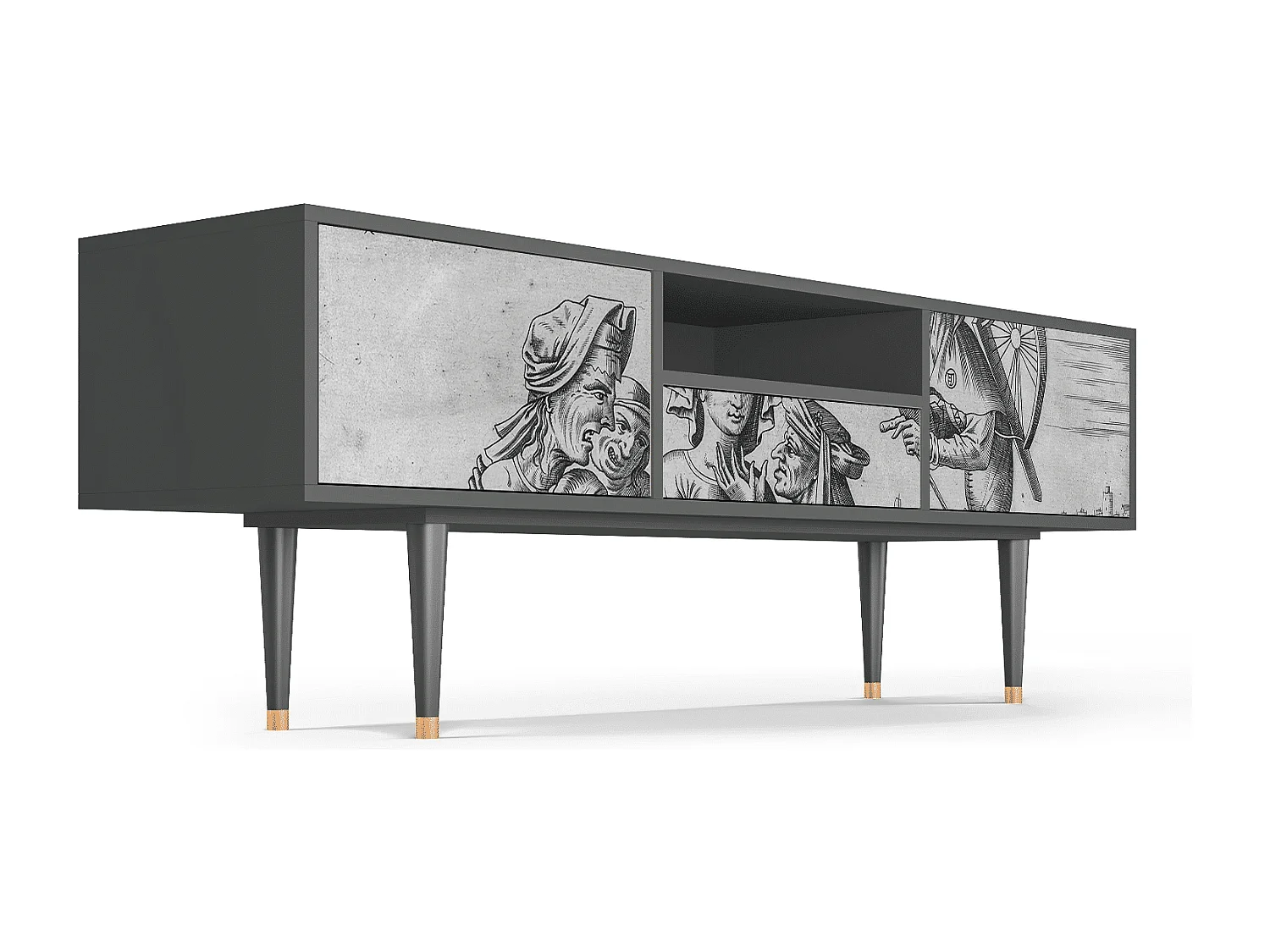 TV-Möbel - 170х59х41 cm - T6 - Blau Schuyte, Anthrazit