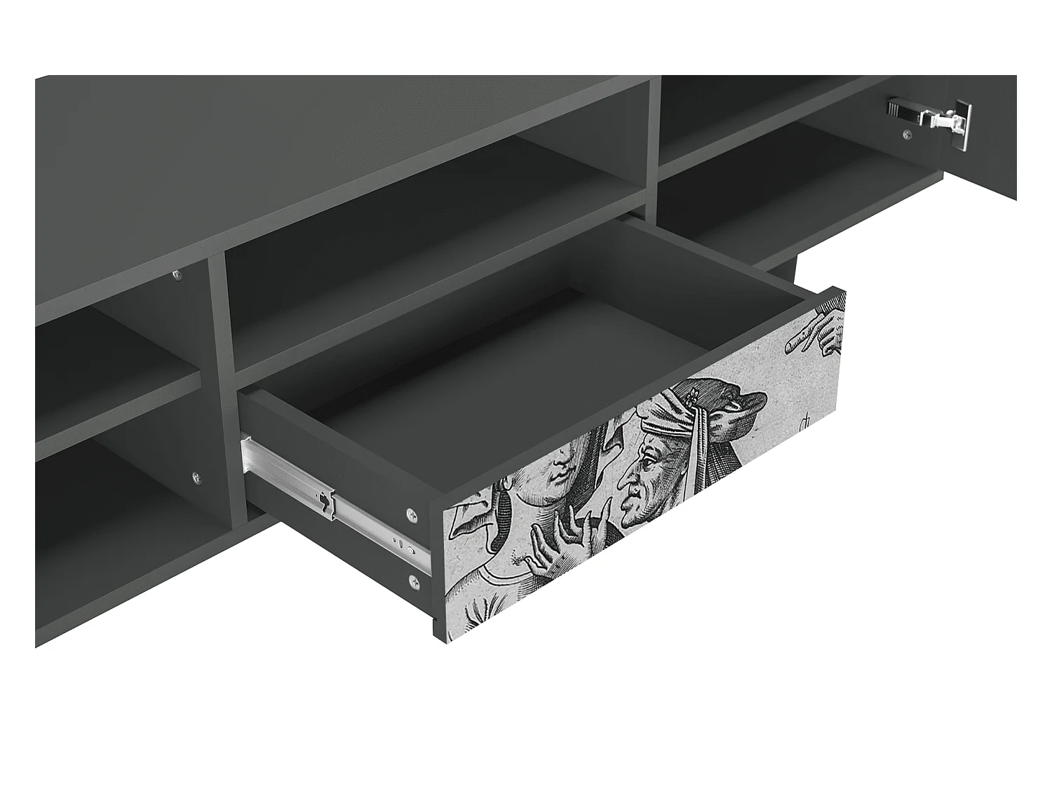 TV-Möbel - 170х59х41 cm - T6 - Blau Schuyte, Anthrazit