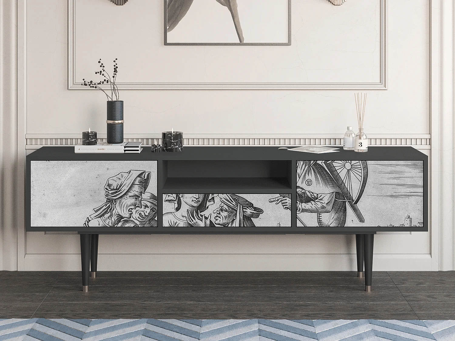 Meuble TV - 170х59х41 cm - T6 - Blau Schuyte, Anthracite