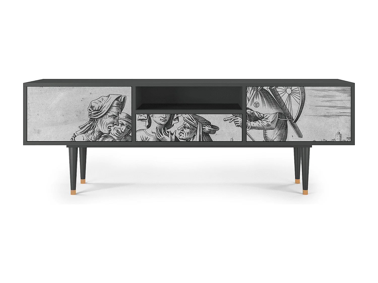 Mueble de TV - 170х59х41 cm - T6 - Blau Schuyte, Antracita