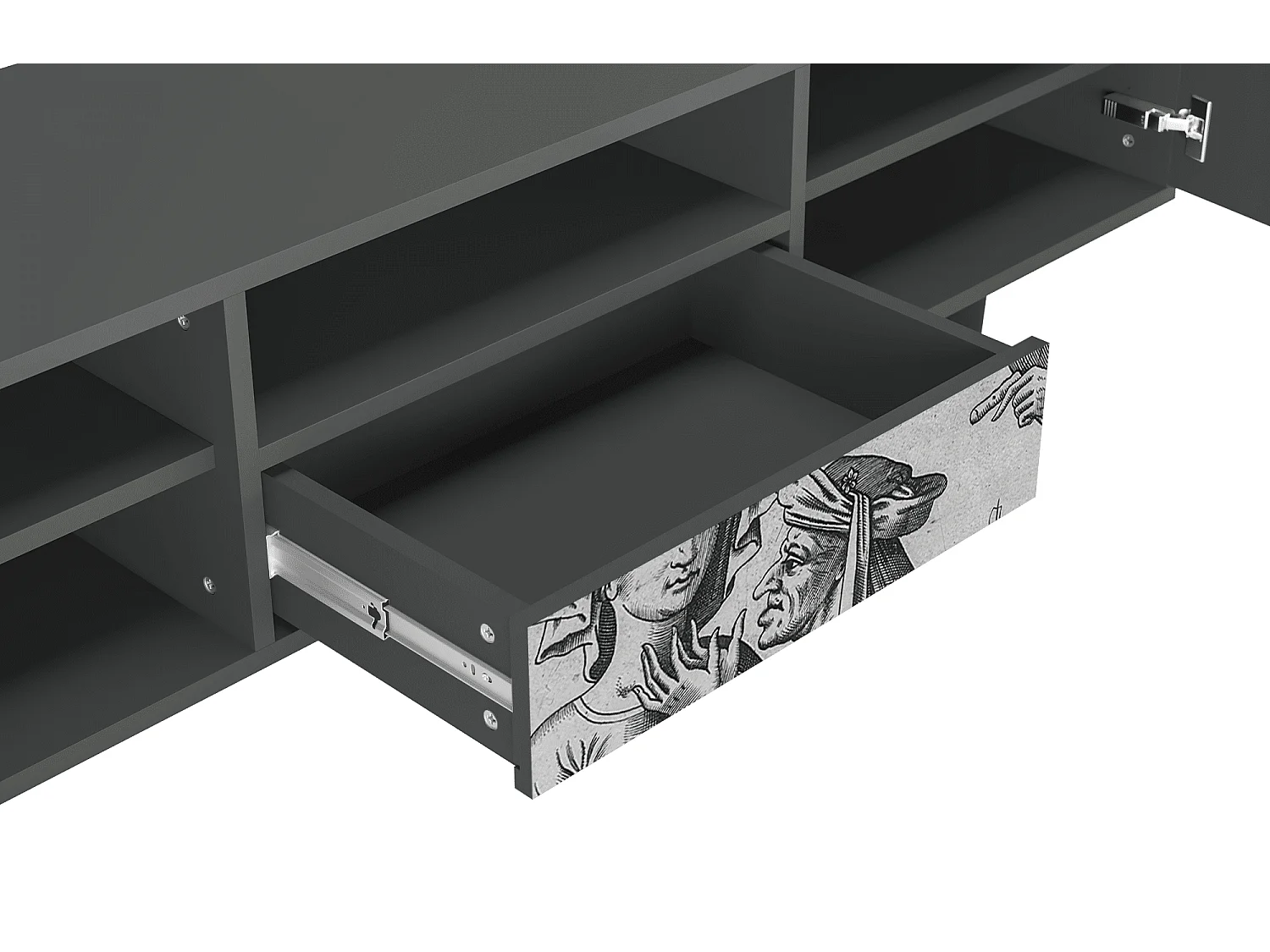 Mueble de TV - 170х59х41 cm - T6 - Blau Schuyte, Antracita