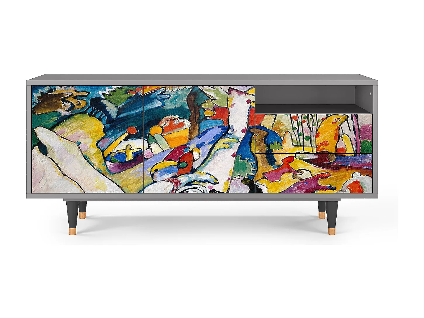 Mueble de TV - 125х56х41 cm - T7 - Improvisation 26  , Gris