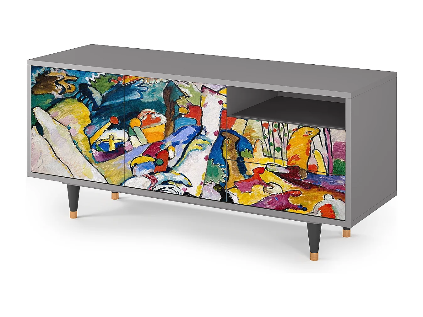 Mueble de TV - 125х56х41 cm - T7 - Improvisation 26  , Gris