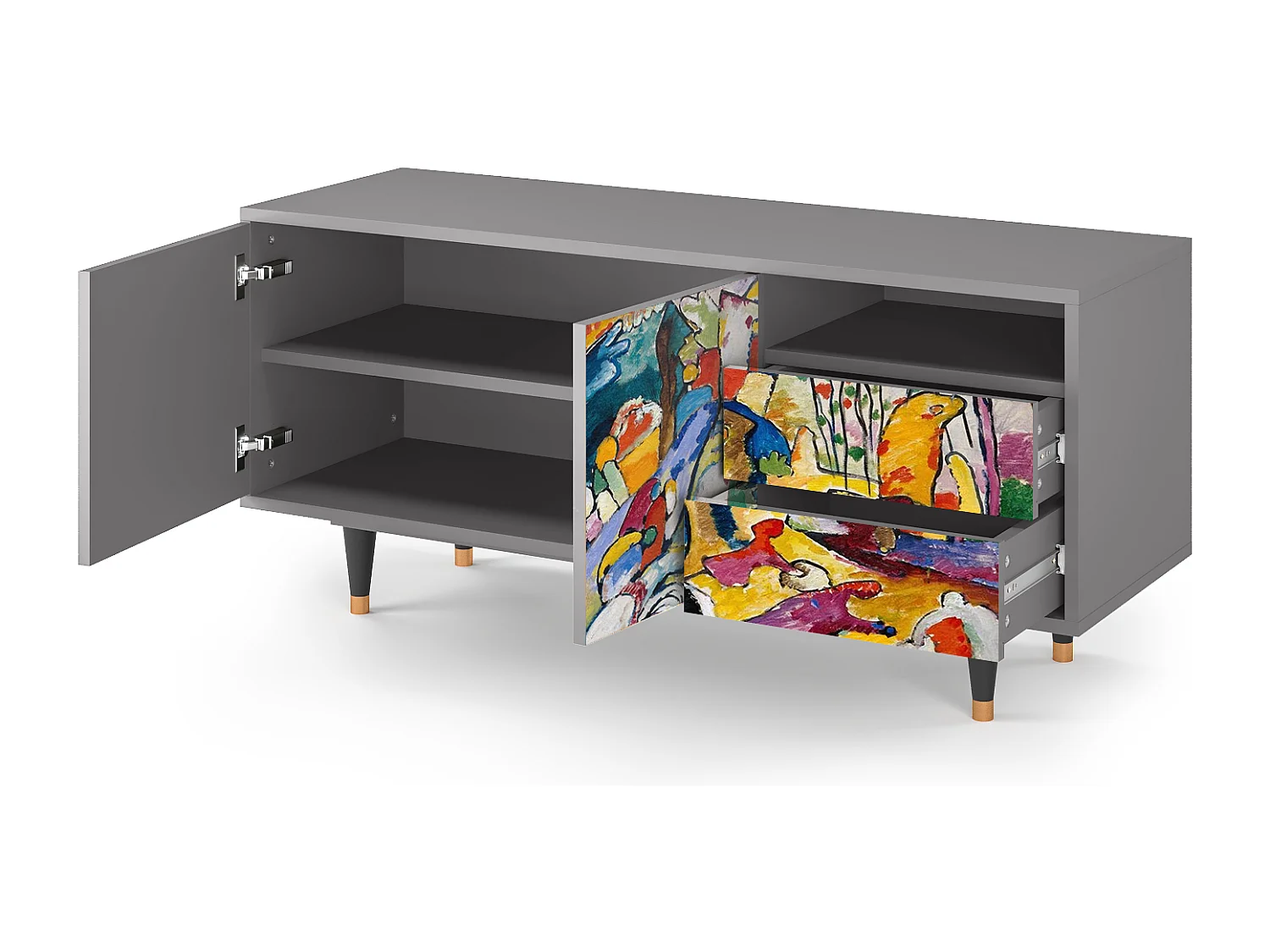 Mueble de TV - 125х56х41 cm - T7 - Improvisation 26  , Gris