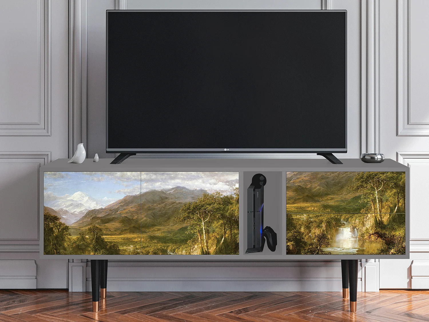TV-meubel - 170х69х48 cm - T1 - The Heart of the Andes , Grijs