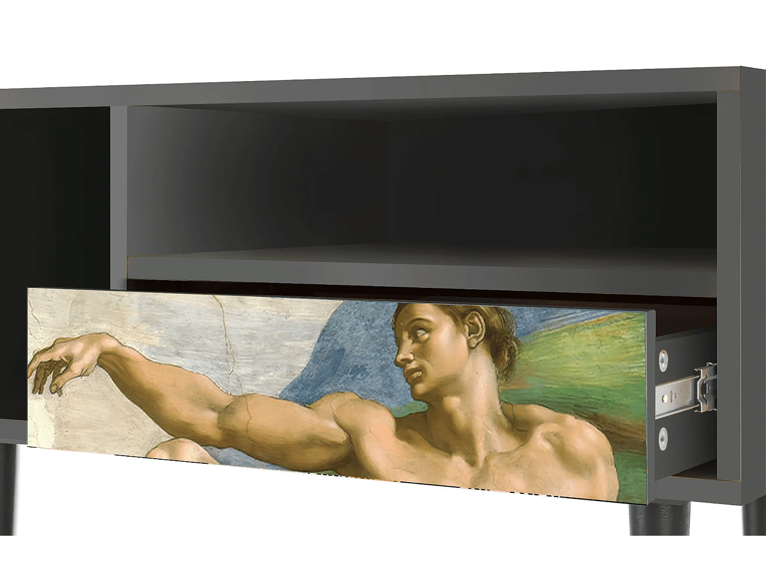 Meuble TV - 115х59х48 cm - T3 - The Creation of Adam, Anthracite