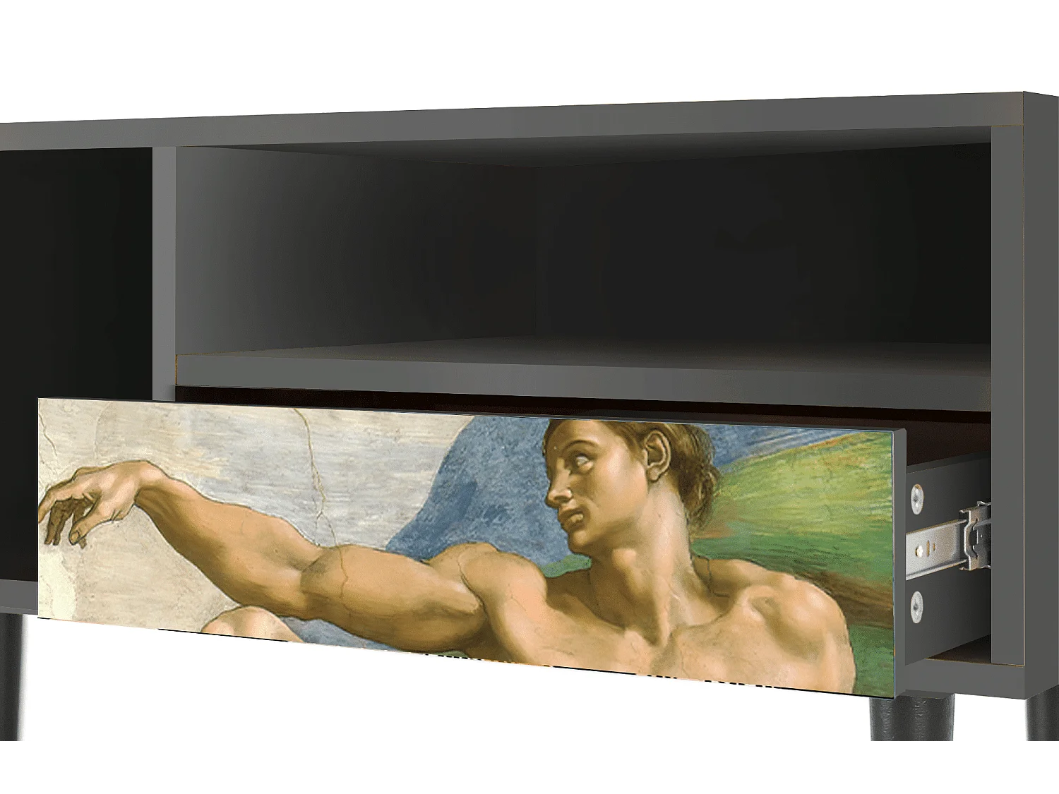 Meuble TV - 115х59х48 cm - T3 - The Creation of Adam, Anthracite