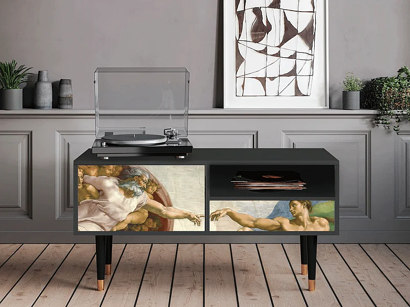 Szafka RTV - 115х59х48 cm - T3 - The Creation of Adam, Antracyt