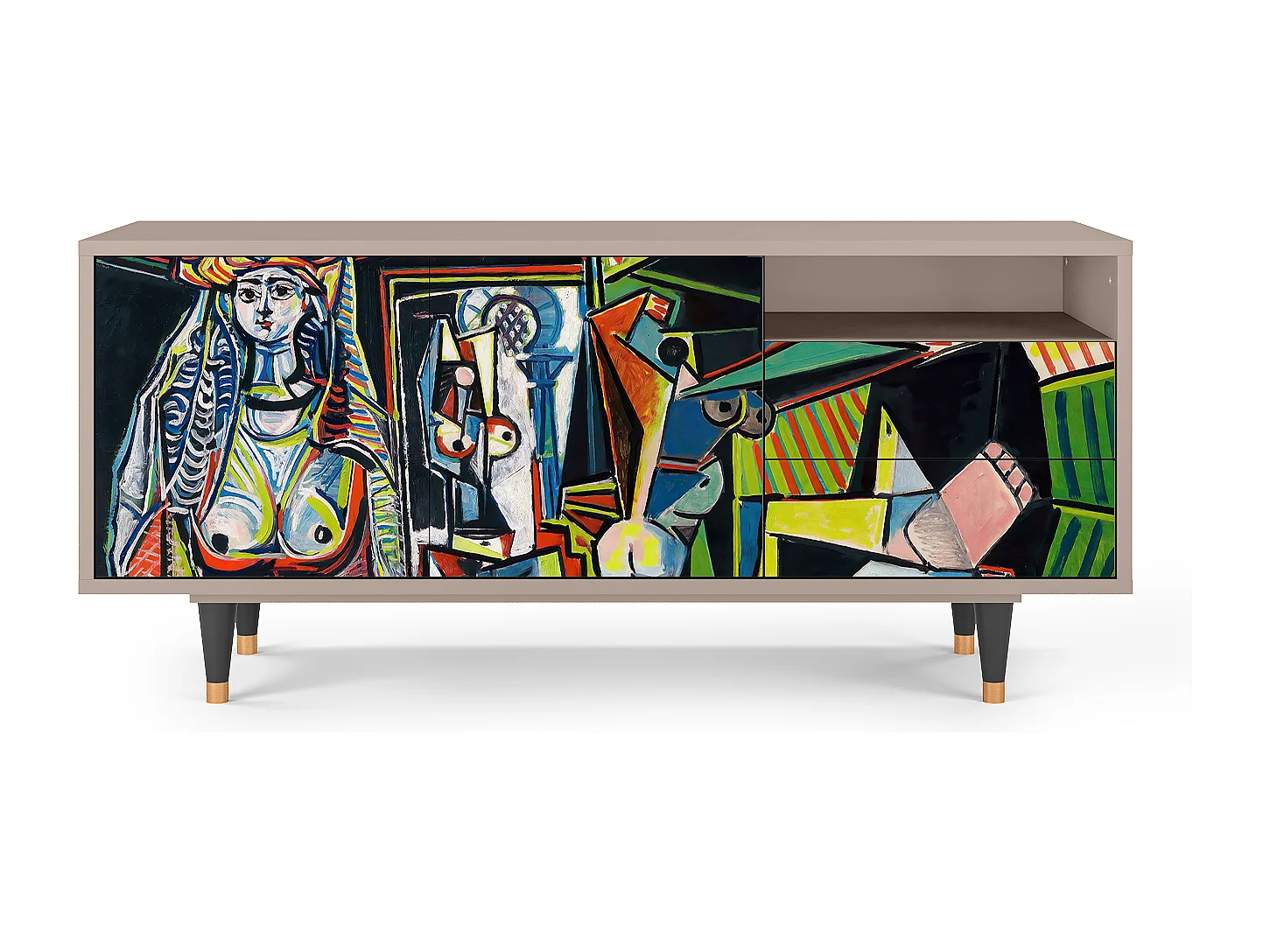 Mueble de TV - 125х56х41 cm - T7 - Women of Algiers, Latte