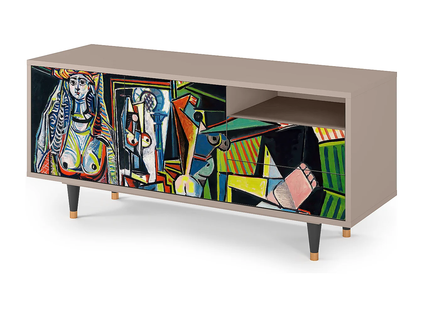 Mueble de TV - 125х56х41 cm - T7 - Women of Algiers, Latte