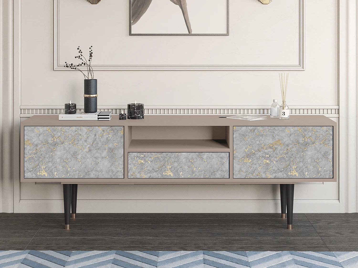 TV-Möbel - 170х59х41 cm - T6 - Mariana Trench, Latte