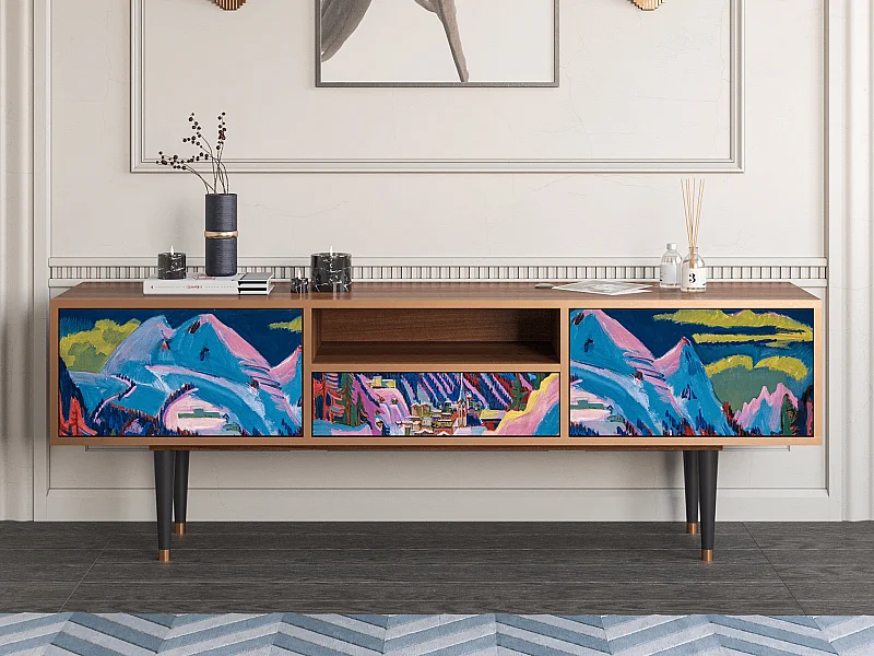 TV-Möbel - 170х59х41 cm - T6 - Davos Winter, Walnuss