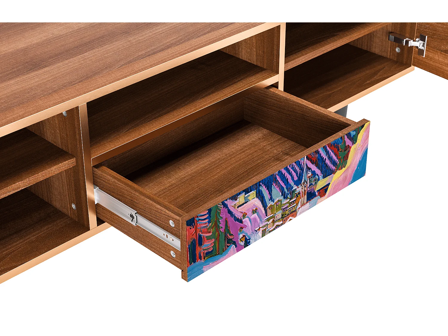 Meuble TV - 170х59х41 cm - T6 - Davos Winter, Noyer