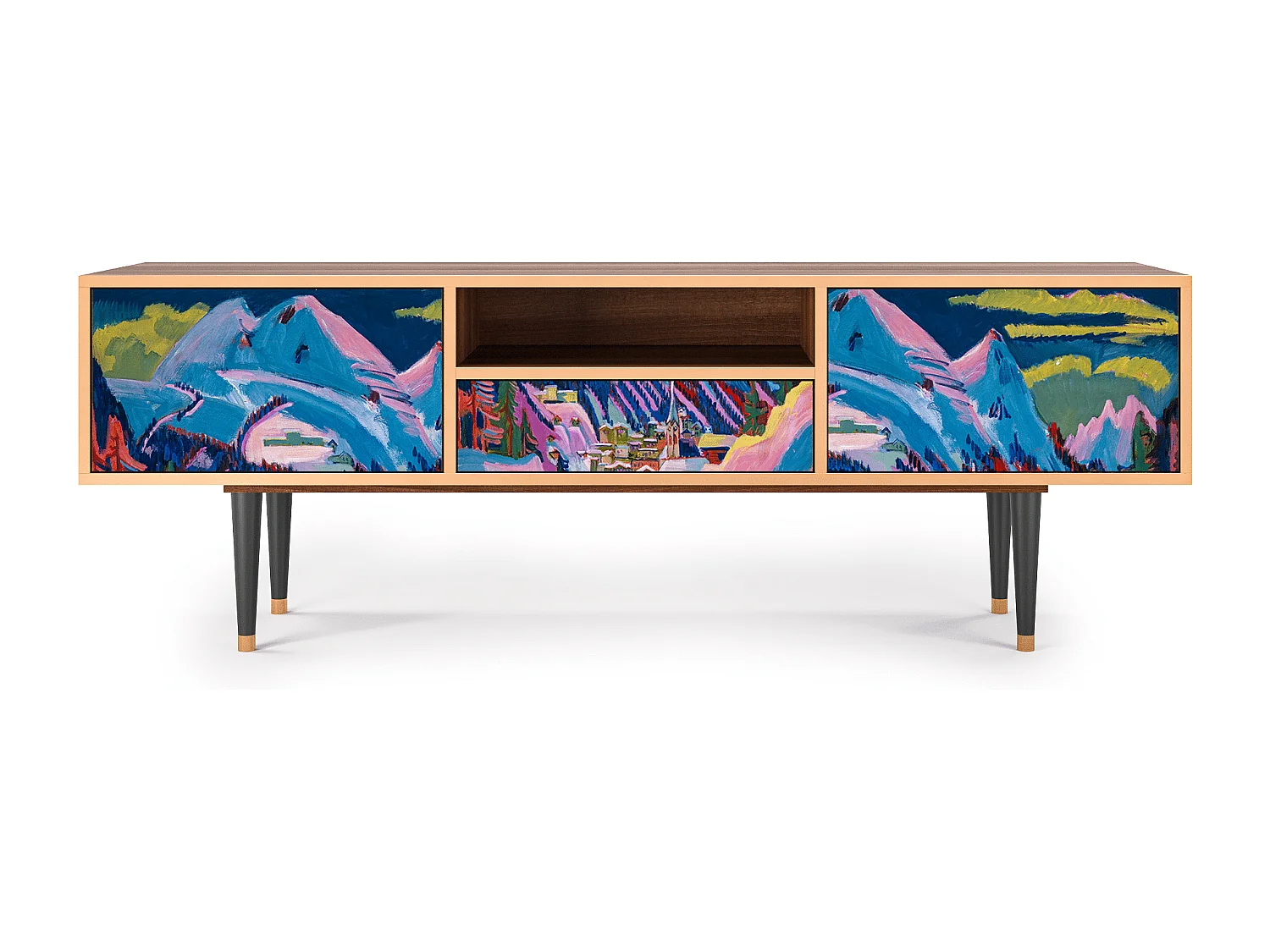 Meuble TV - 170х59х41 cm - T6 - Davos Winter, Noyer