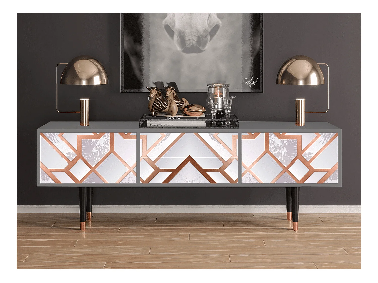 Meuble TV - 170х59х48 cm - T4 - Pastel Fairytale, Gris