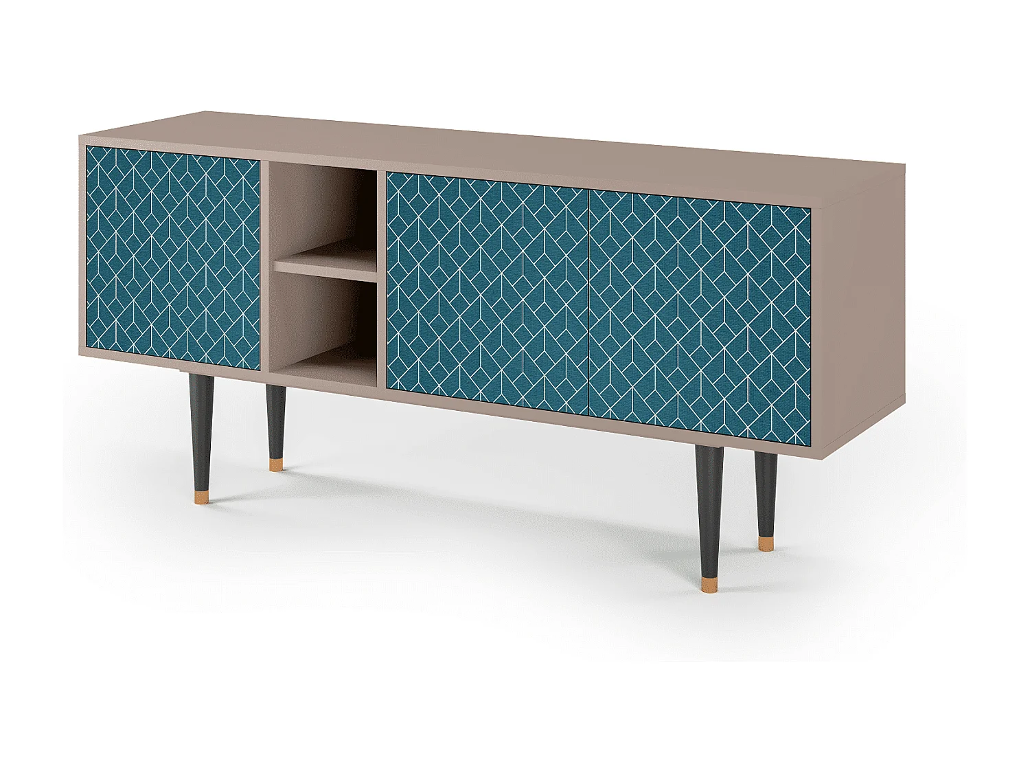 TV-meubel - 150х69х41 cm - T5 - Turquoise Geometry, Latte