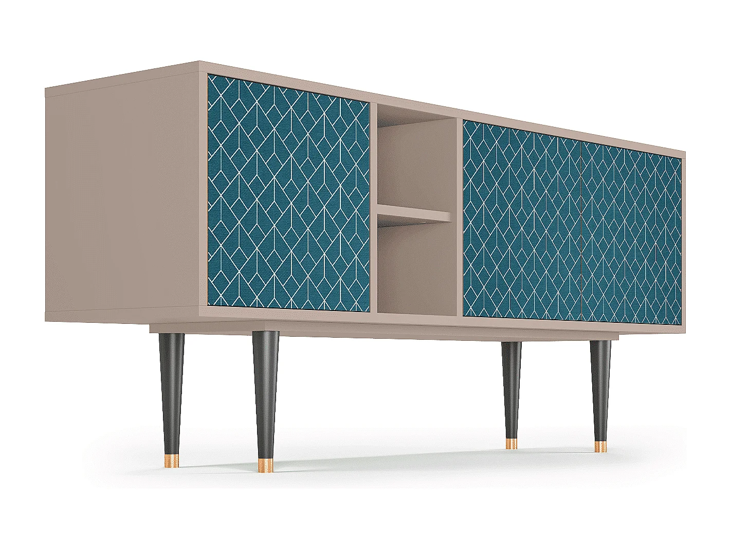 TV-meubel - 150х69х41 cm - T5 - Turquoise Geometry, Latte