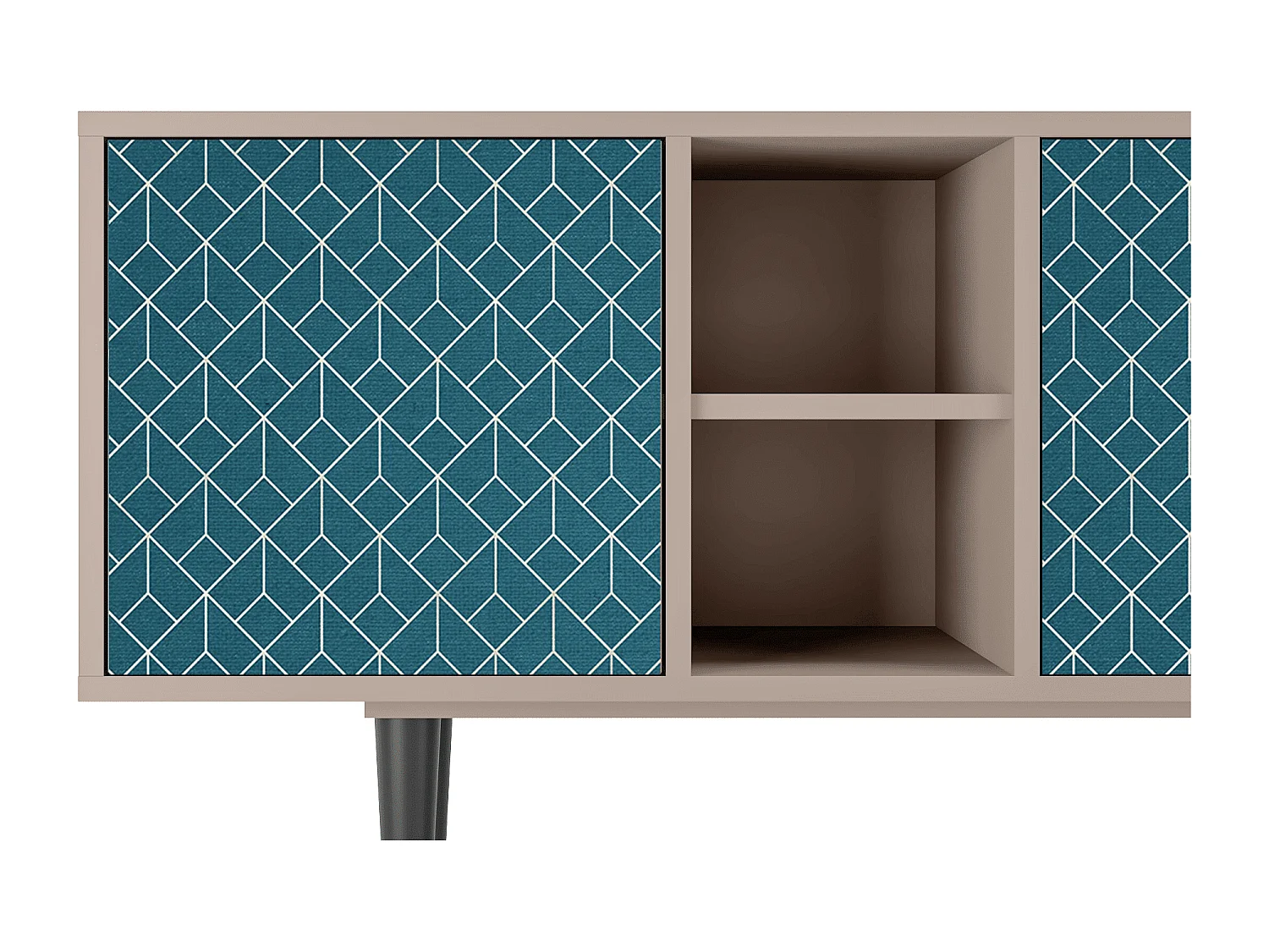 TV-meubel - 150х69х41 cm - T5 - Turquoise Geometry, Latte