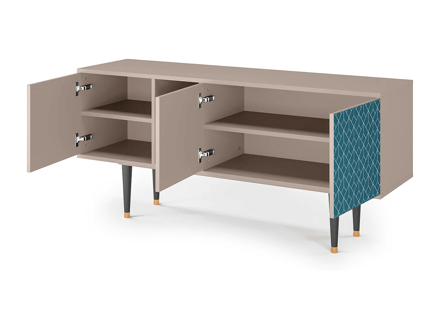 TV-Möbel - 150х69х41 cm - T5 - Turquoise Geometry, Latte