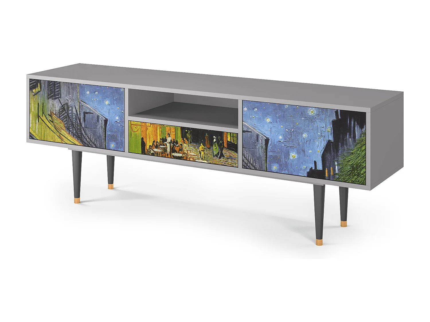 TV-Möbel - 170х59х41 cm - T6 - Café Terrace at Night, Grau