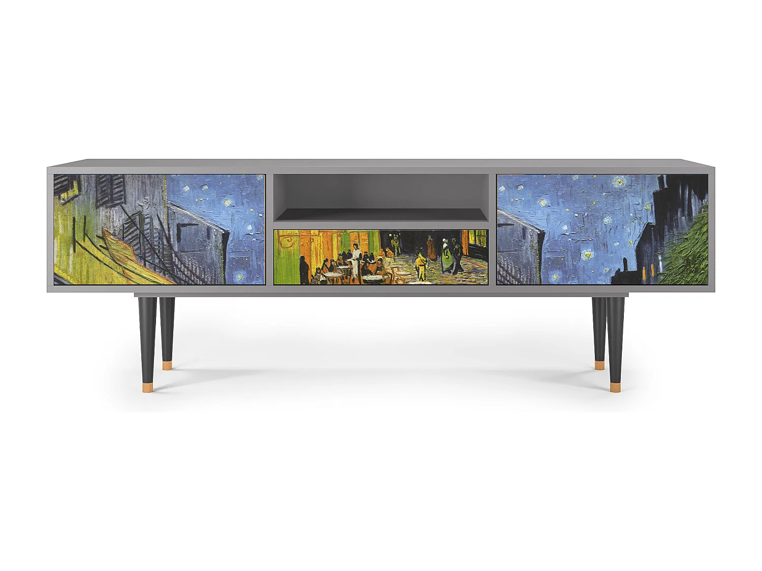 Meuble TV - 170х59х41 cm - T6 - Café Terrace at Night, Gris