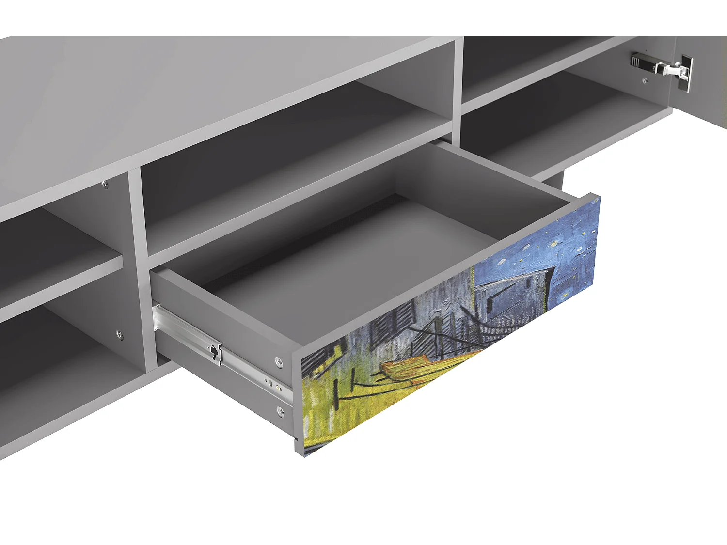 Meuble TV - 170х59х41 cm - T6 - Café Terrace at Night, Gris