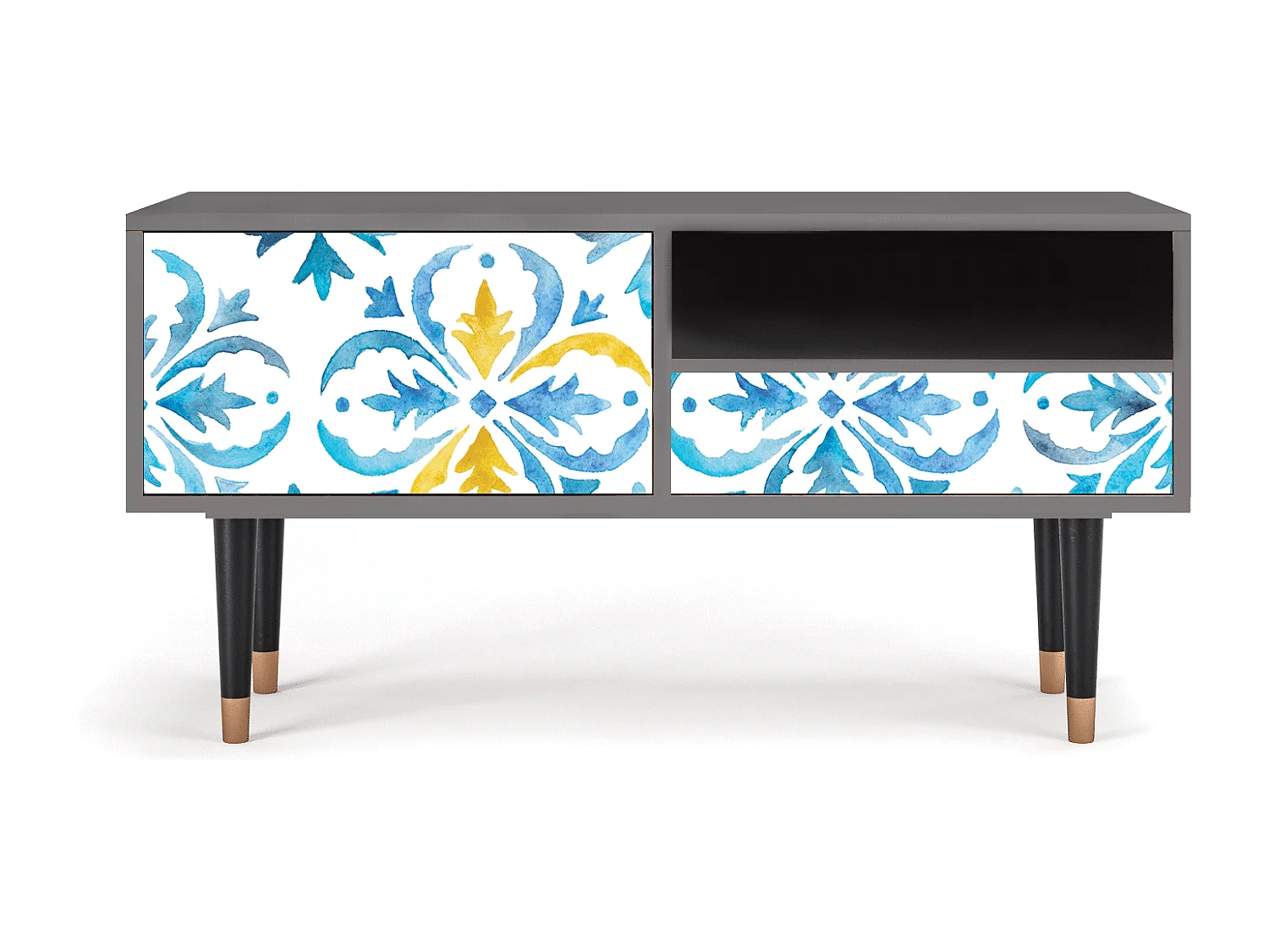 Szafka RTV - 115х59х48 cm - T3 - Lisbon Flover, Szary