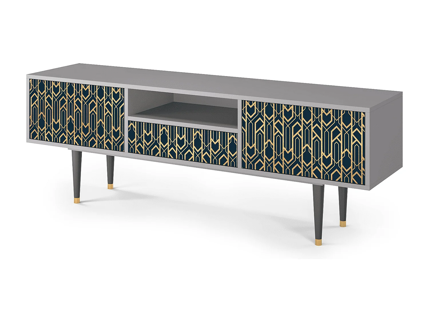 Meuble TV - 170х59х41 cm - T6 - Golden Empire, Gris