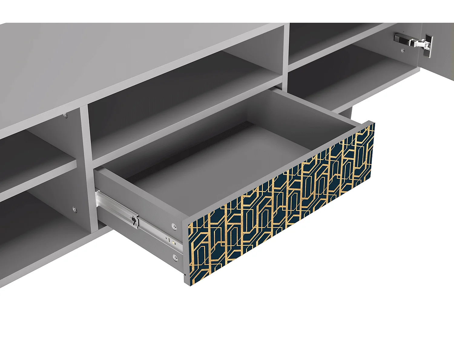 Meuble TV - 170х59х41 cm - T6 - Golden Empire, Gris