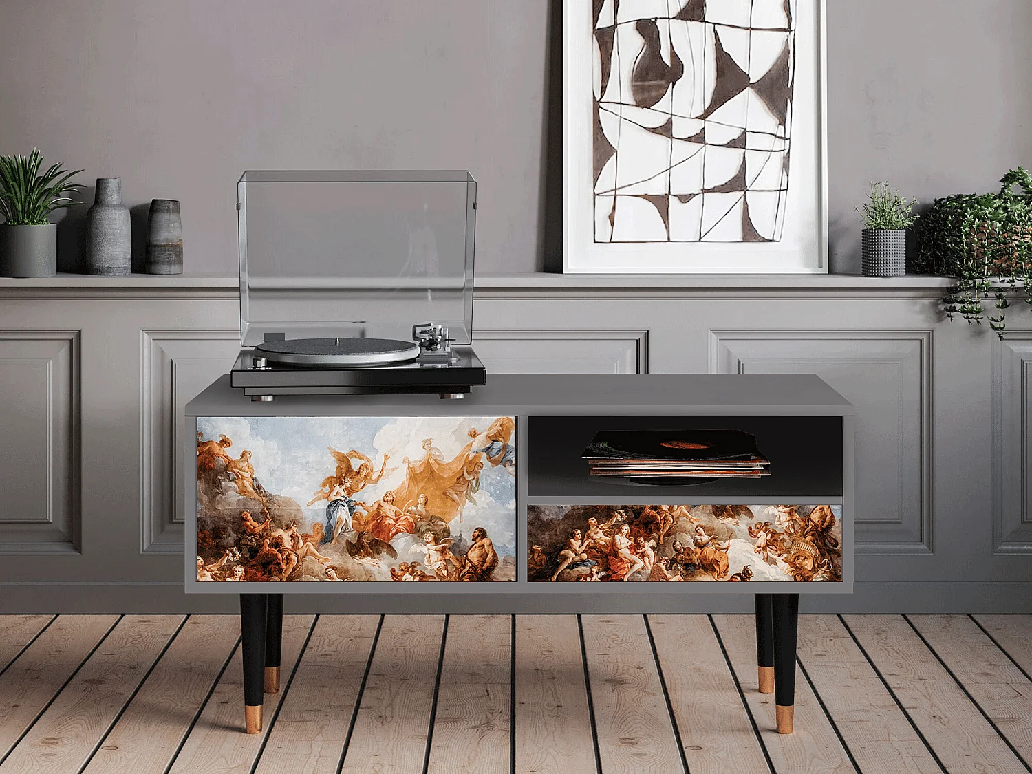 TV-meubel - 115х59х48 cm - T3 - Versailles, Grijs